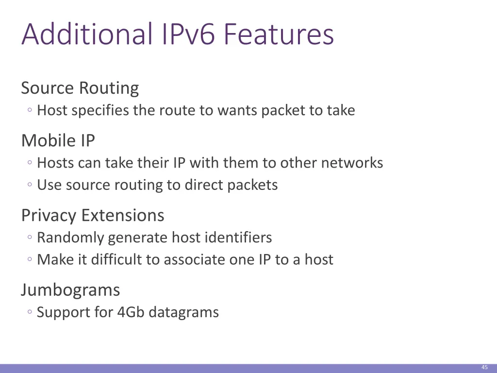 additional ipv6 features