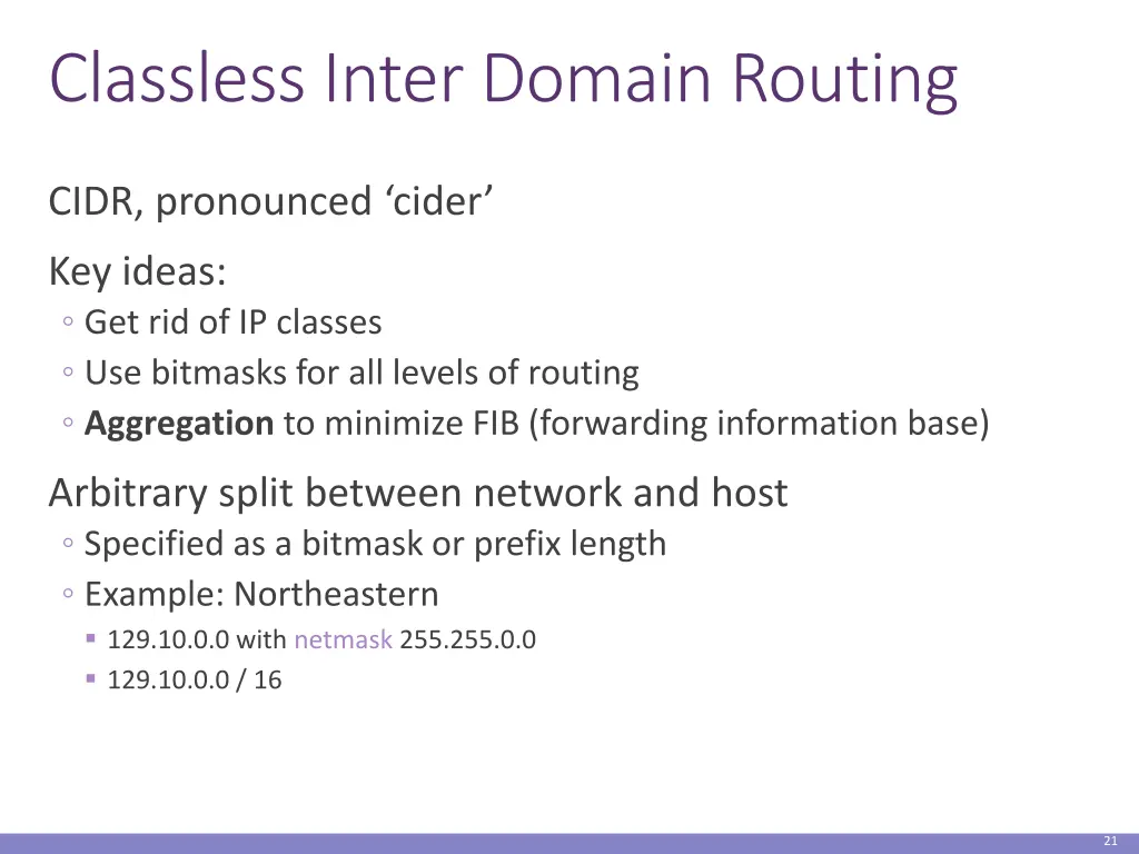 classless inter domain routing