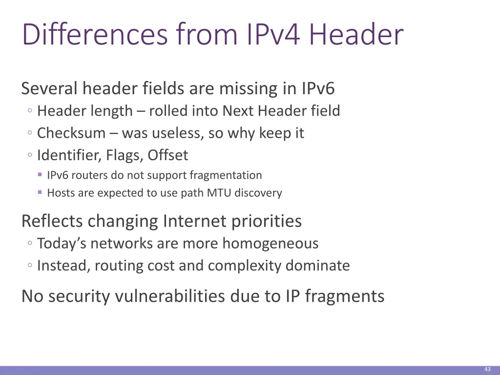 differences from ipv4 header