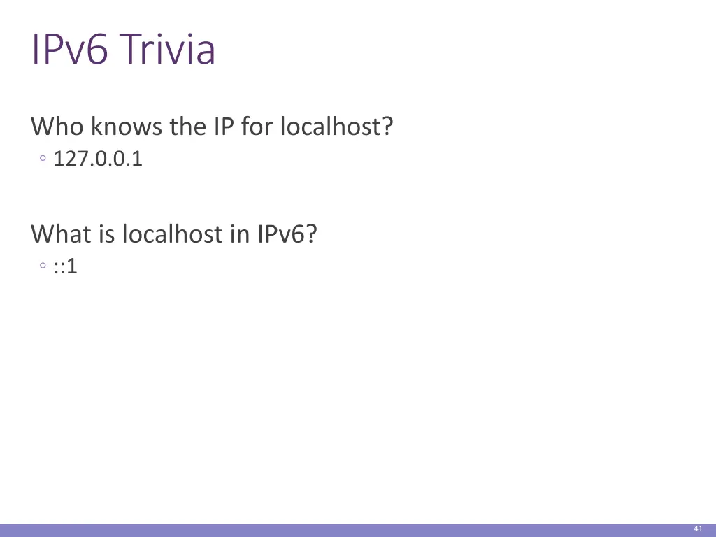 ipv6 trivia