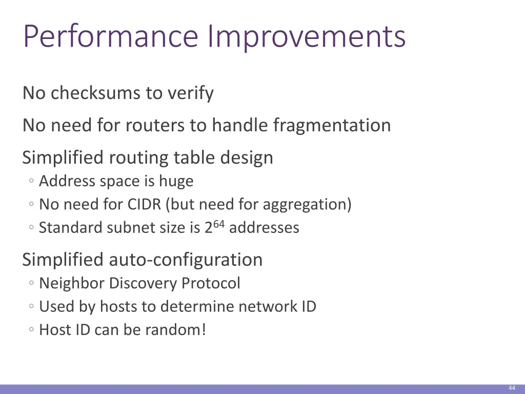 performance improvements