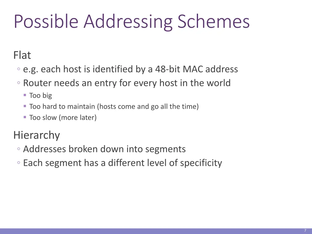 possible addressing schemes