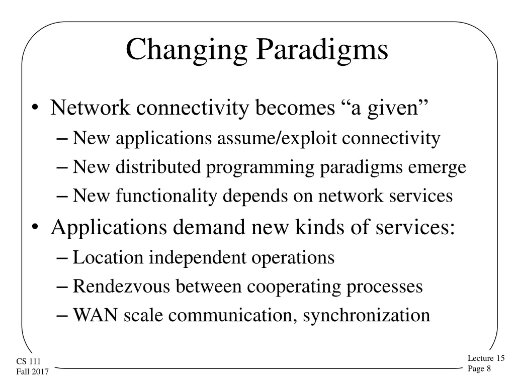 changing paradigms