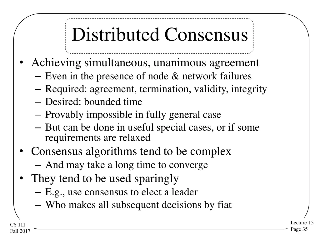 distributed consensus
