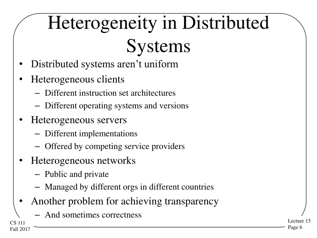 heterogeneity in distributed systems distributed