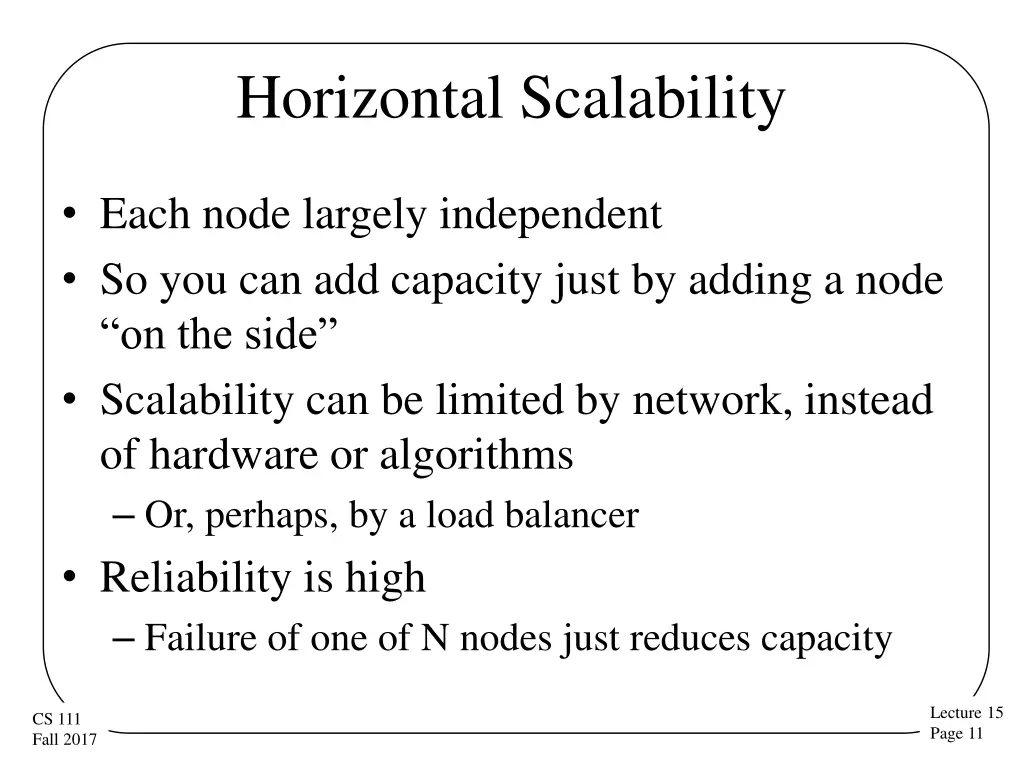 horizontal scalability