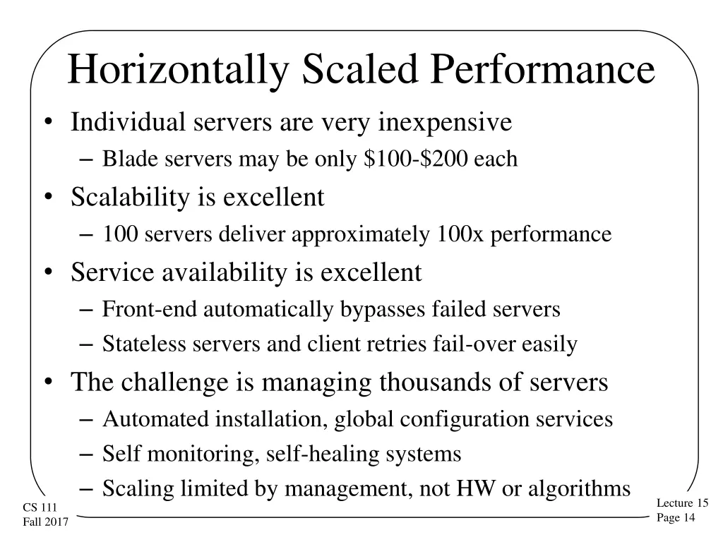 horizontally scaled performance individual