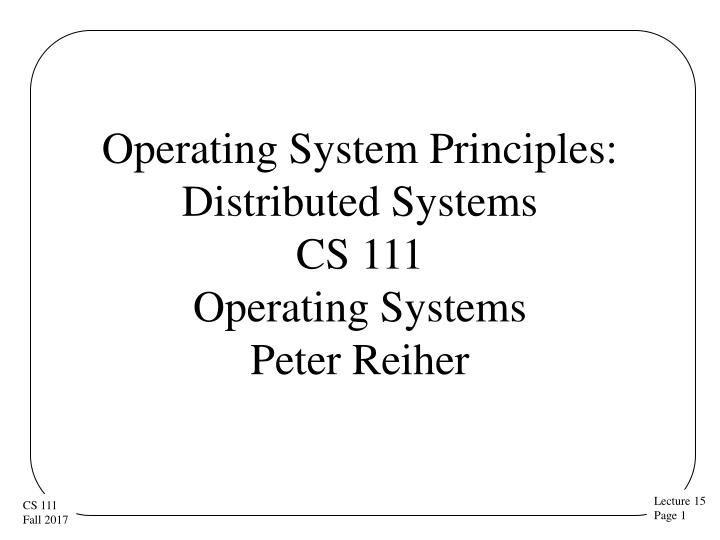 operating system principles distributed systems
