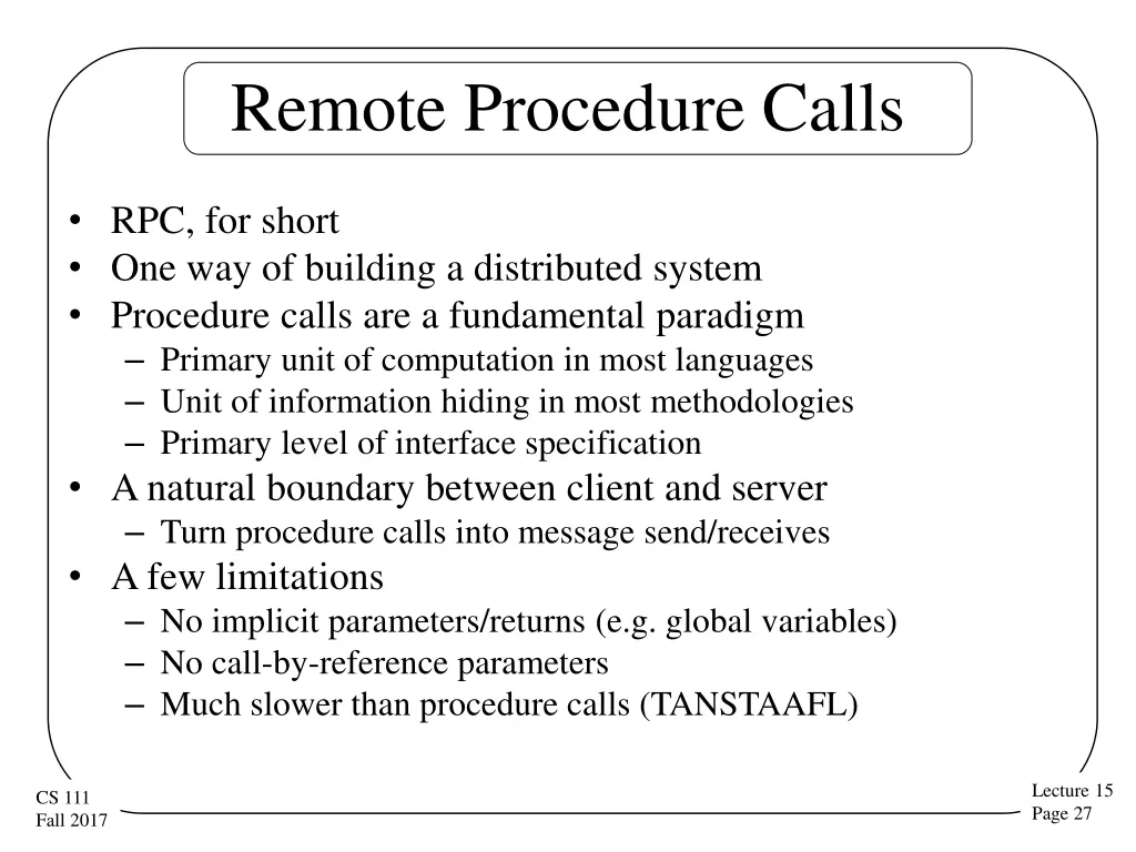 remote procedure calls