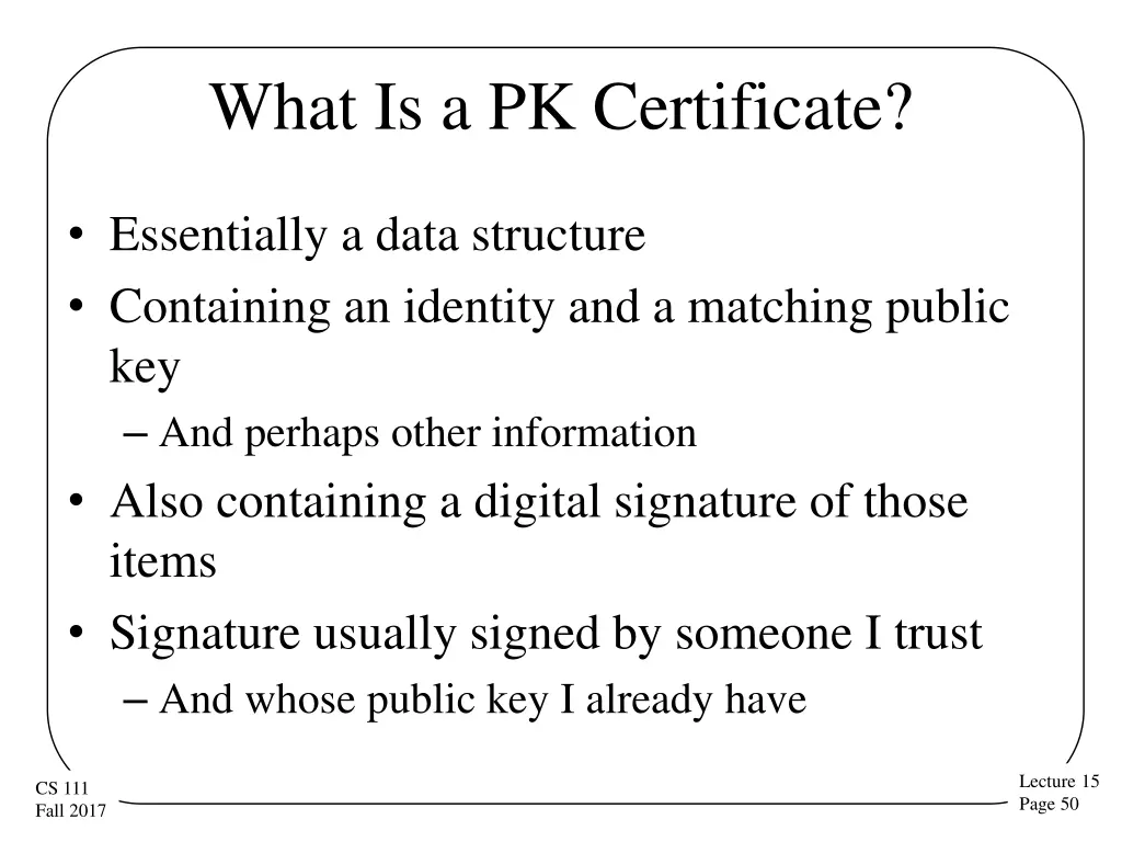 what is a pk certificate