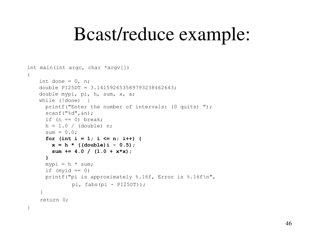 bcast reduce example