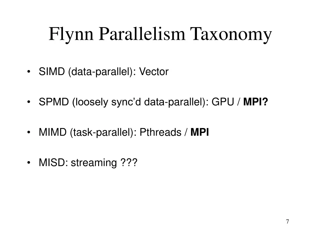 flynn parallelism taxonomy