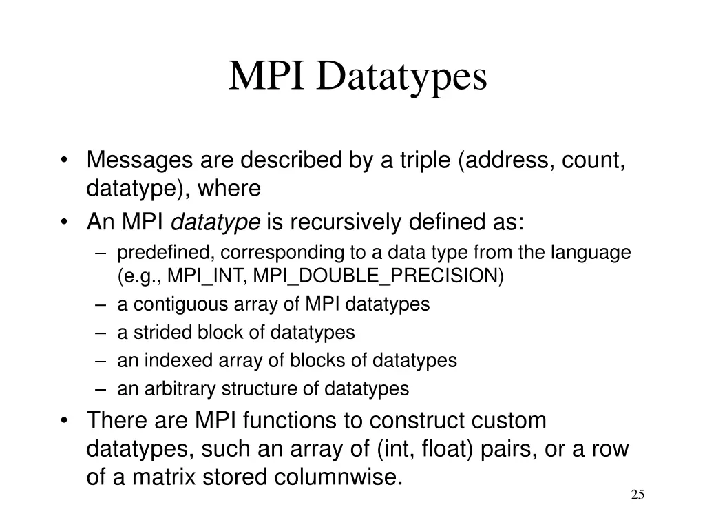 mpi datatypes
