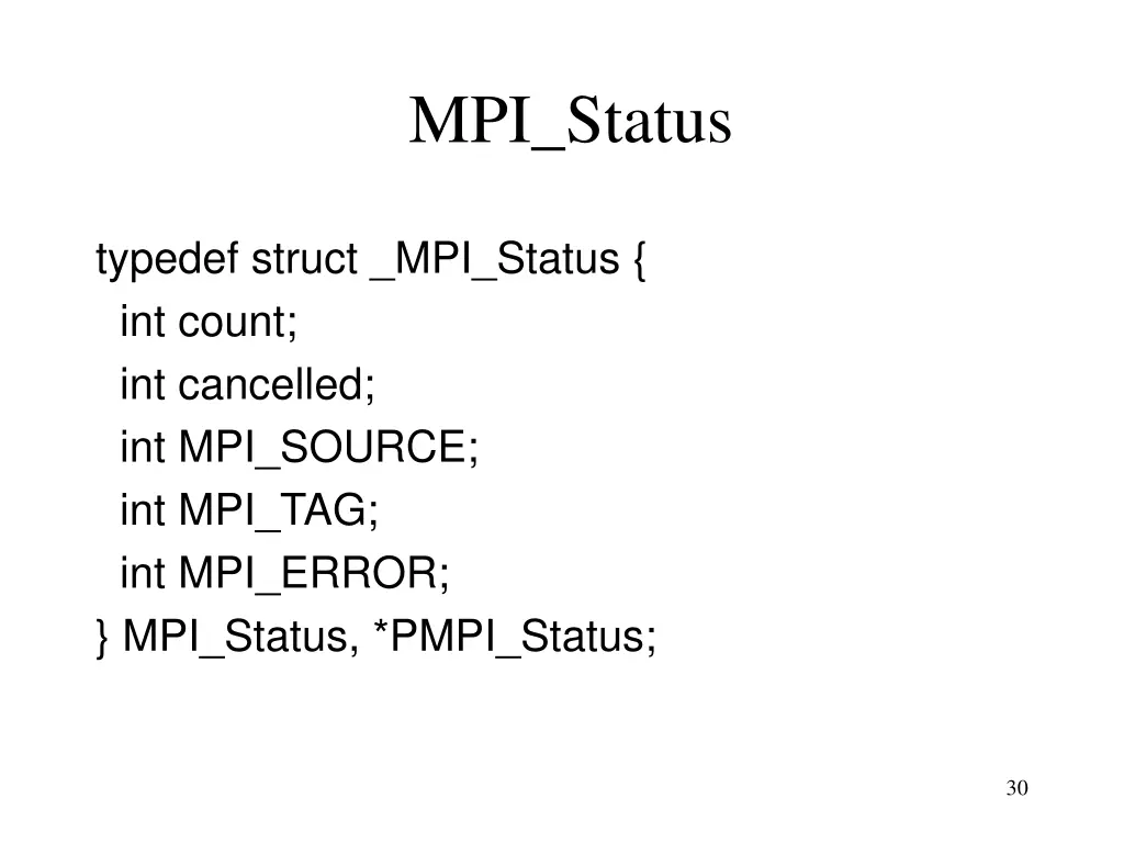 mpi status
