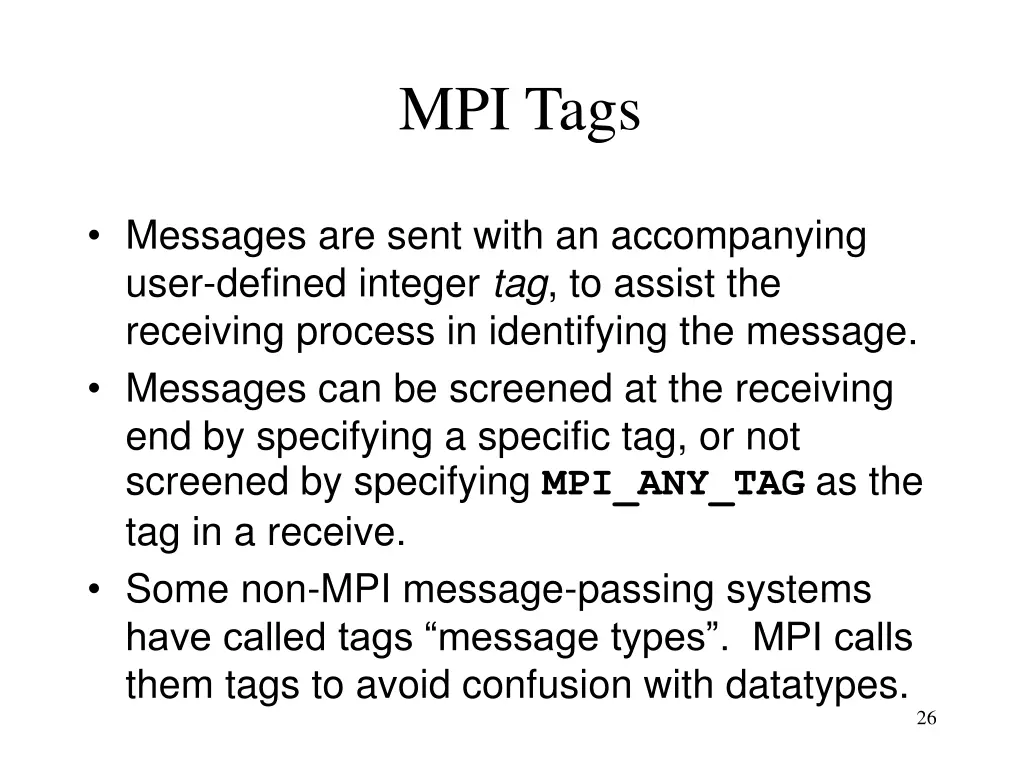 mpi tags