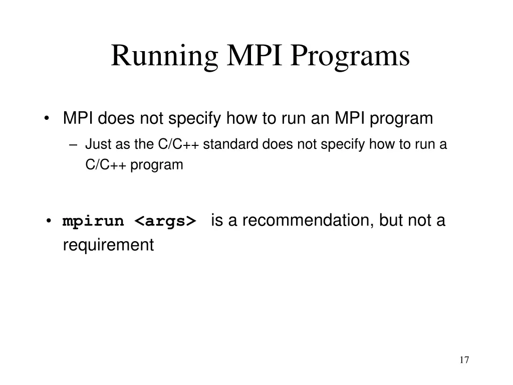 running mpi programs