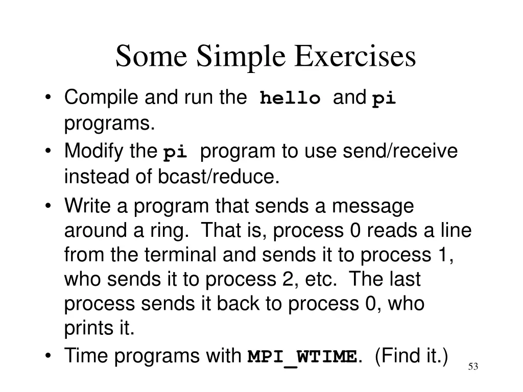 some simple exercises
