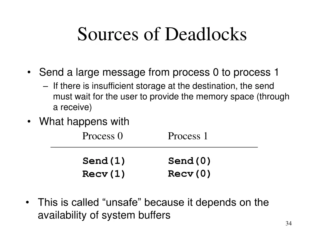 sources of deadlocks