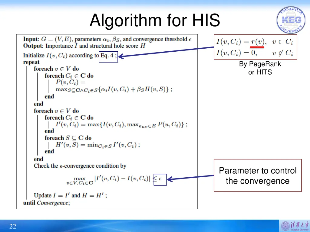 algorithm for his