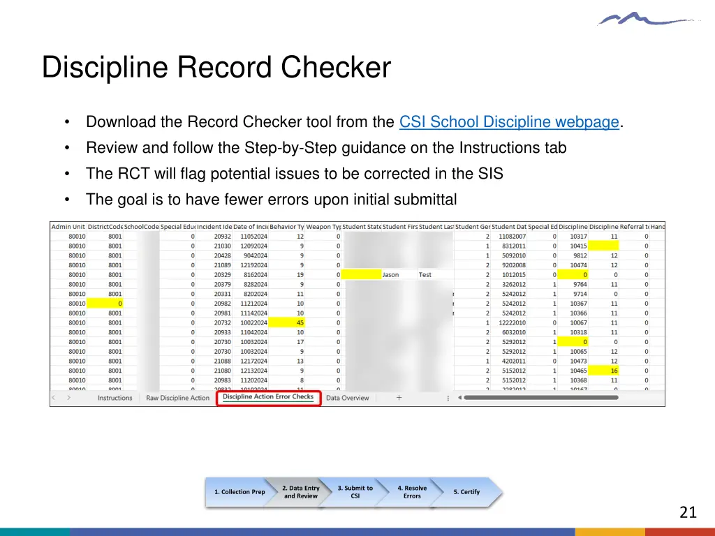 discipline record checker