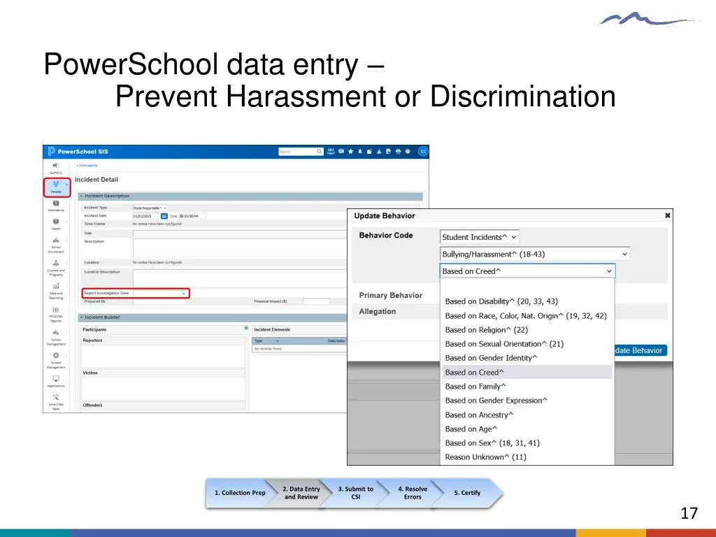 powerschool data entry prevent harassment