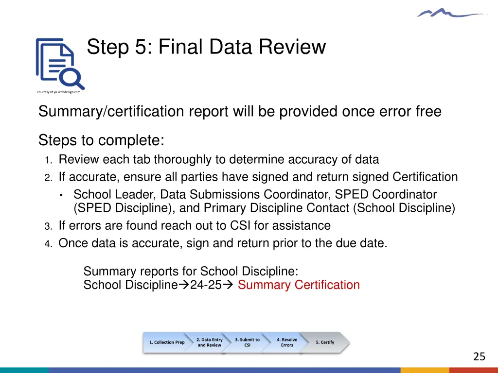 step 5 final data review