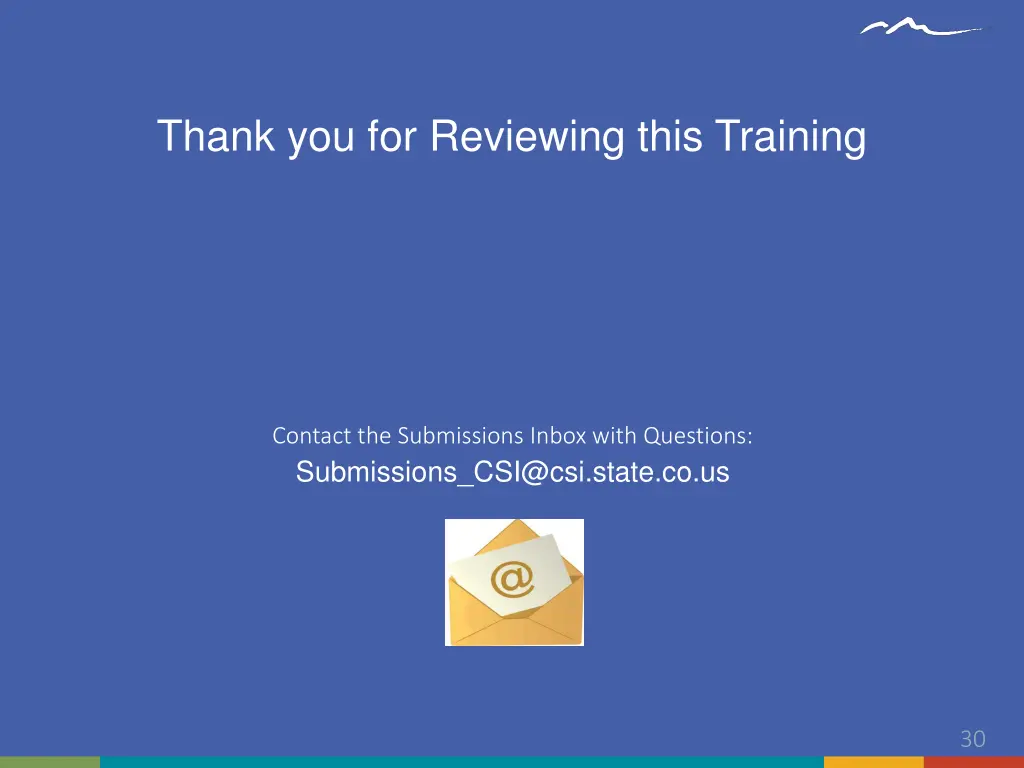thank you for reviewing this training
