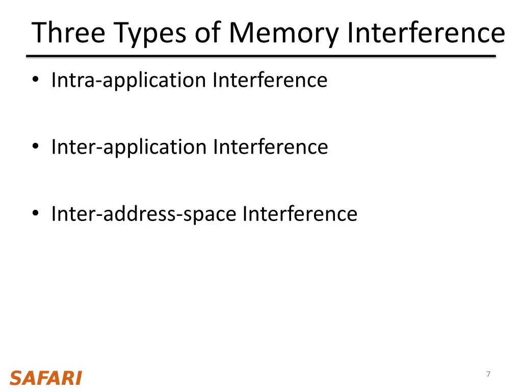 three types of memory interference 2