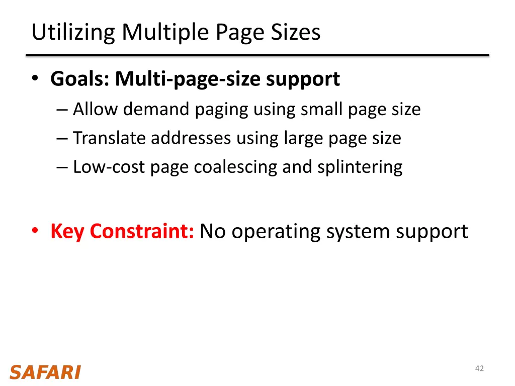 utilizing multiple page sizes