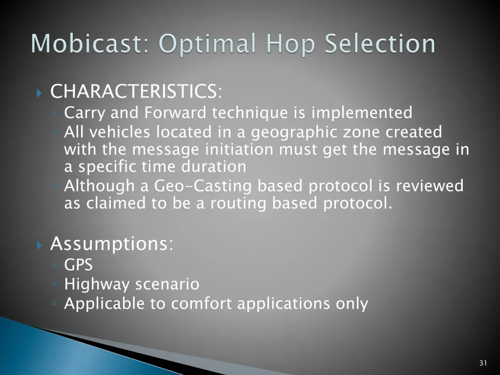 characteristics carry and forward technique