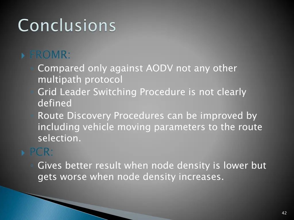 fromr compared only against aodv not any other