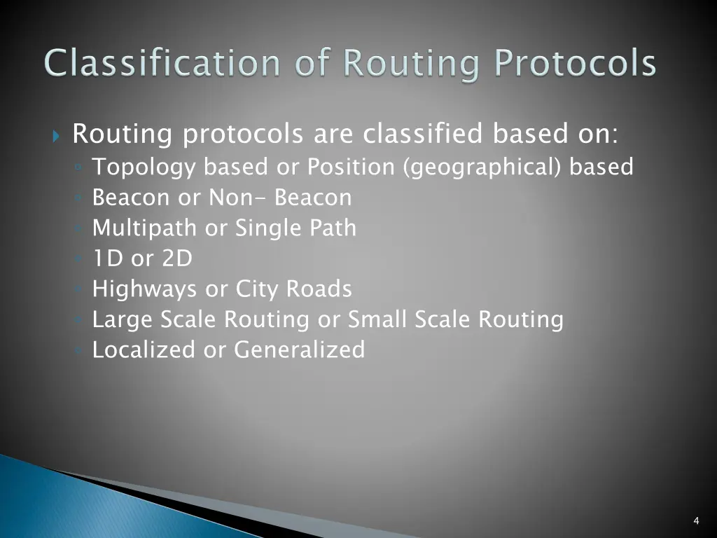 routing protocols are classified based