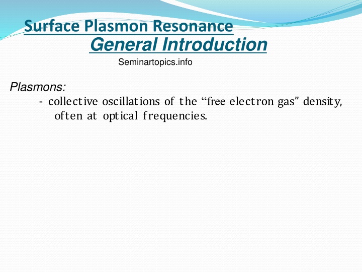surface plasmon resonance general introduction