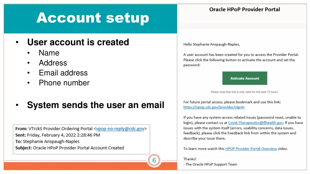 account setup