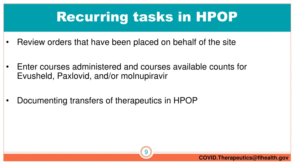 recurring tasks in hpop
