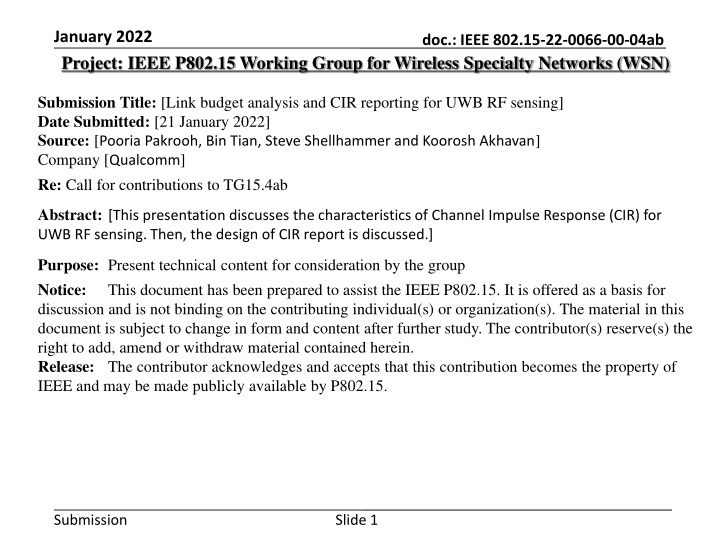 january 2022 project ieee p802 15 working group