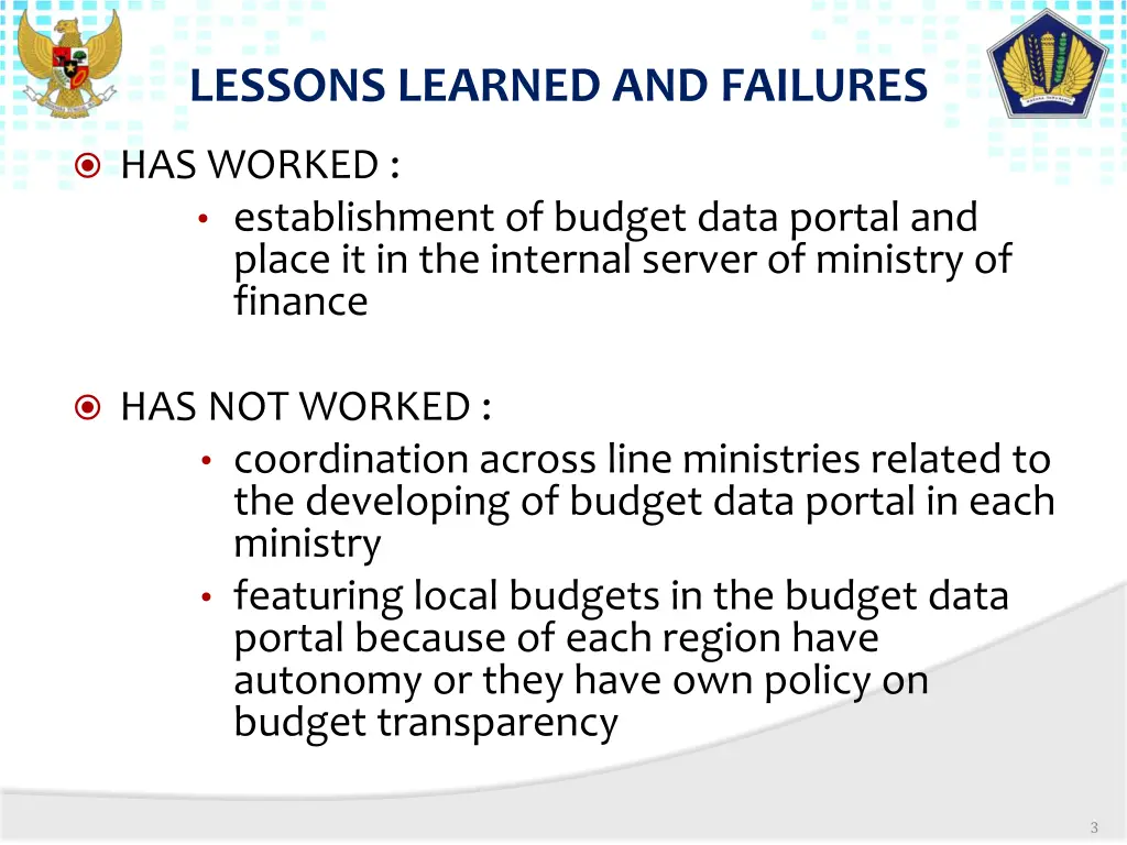 lessons learned and failures