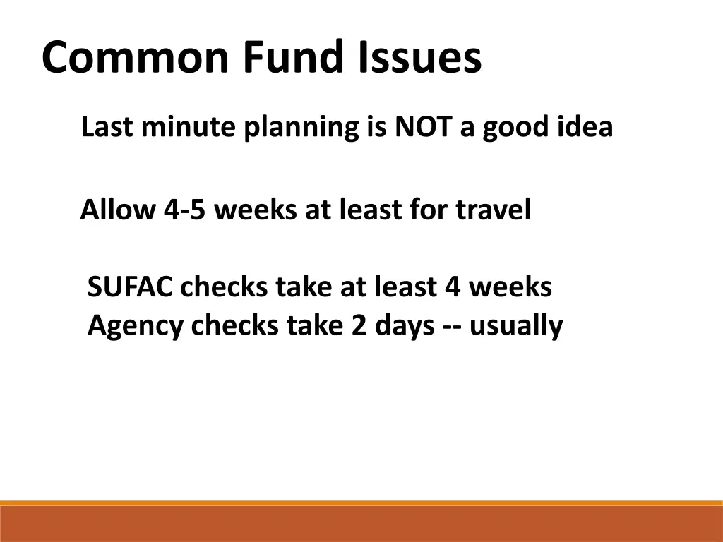 common fund issues last minute planning