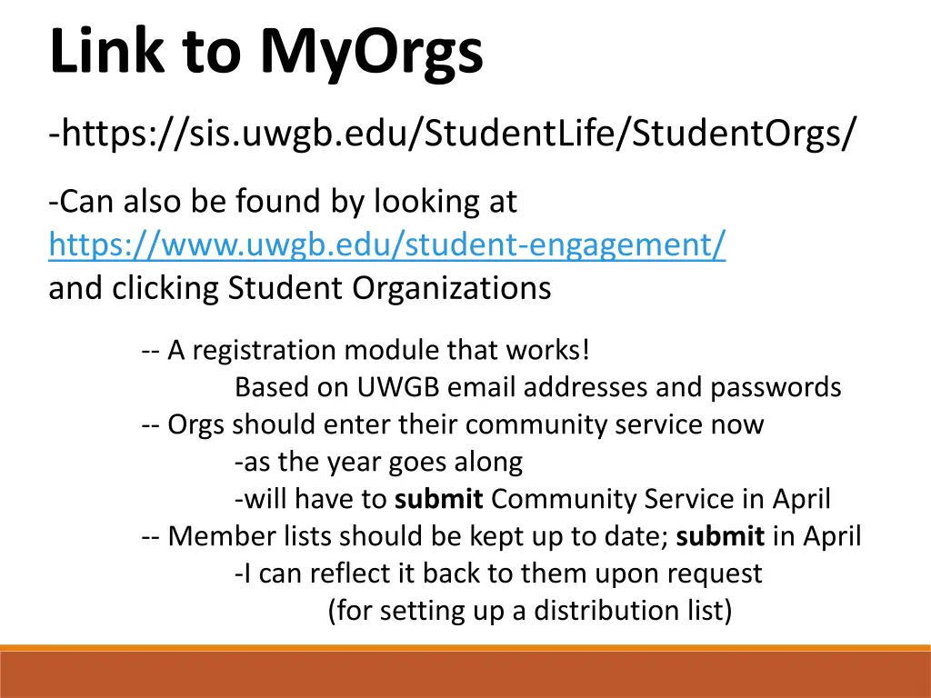 link to myorgs