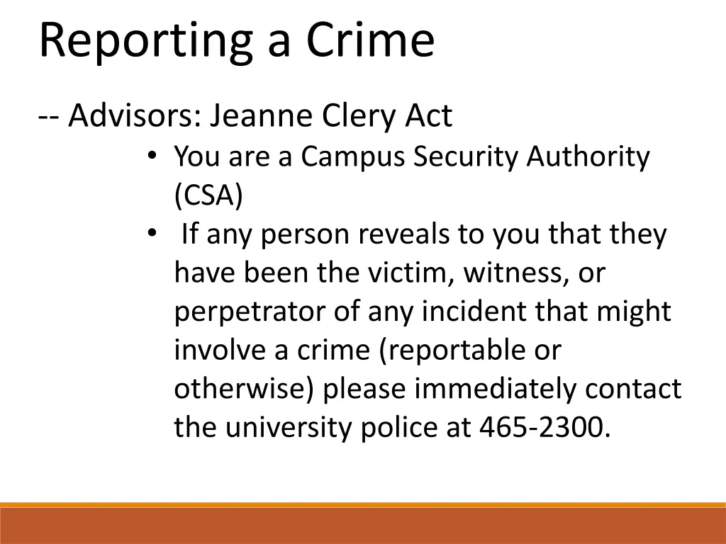 reporting a crime
