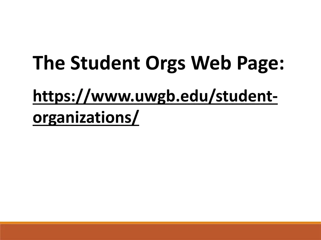 the student orgs web page