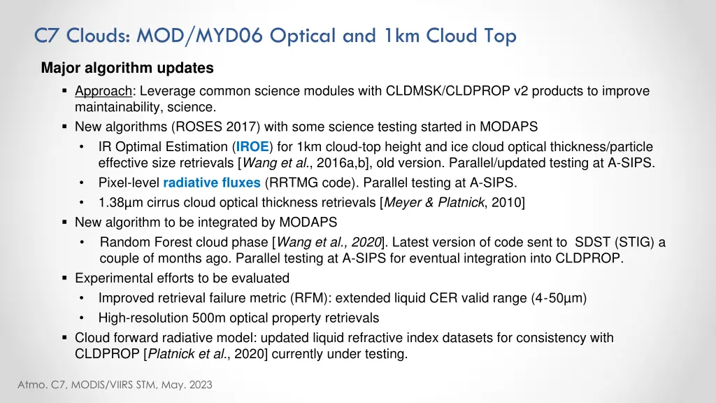 c7 clouds mod myd06 optical and 1km cloud top