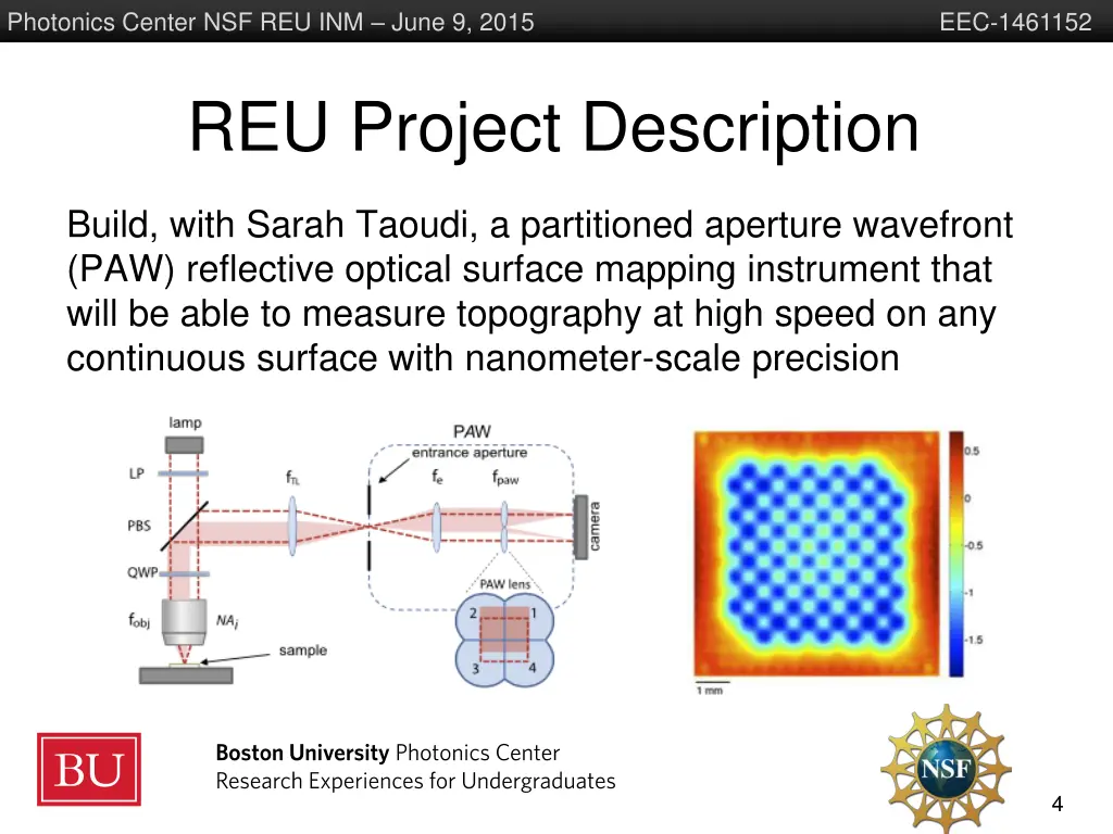 photonics center nsf reu inm june 9 2015 2