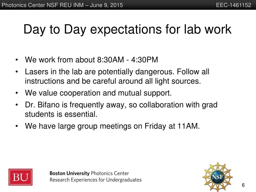 photonics center nsf reu inm june 9 2015 4