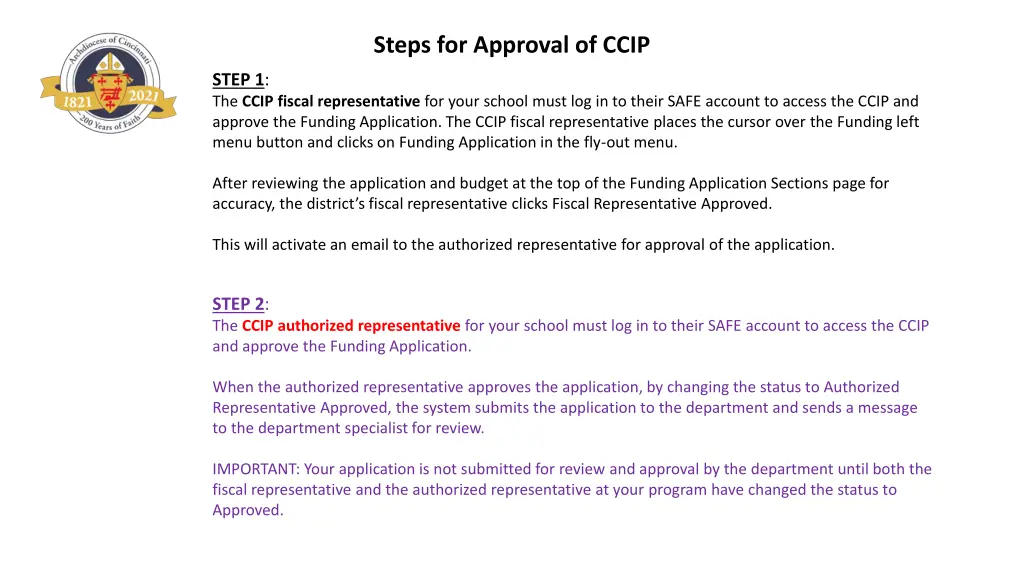 steps for approval of ccip