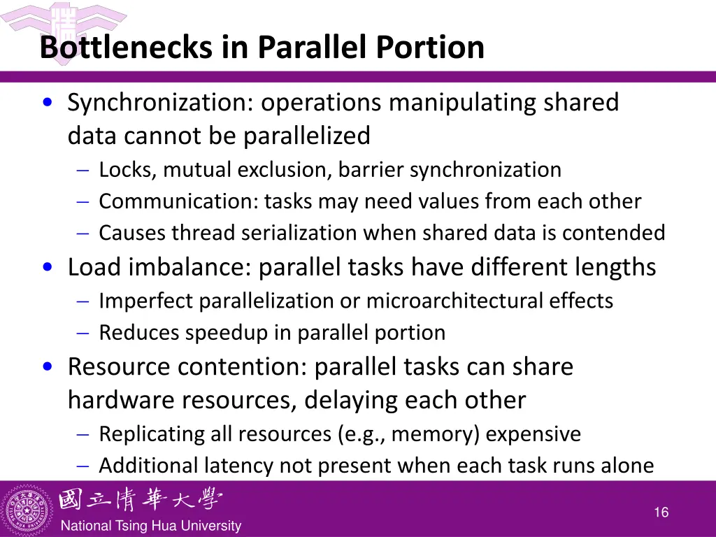bottlenecks in parallel portion