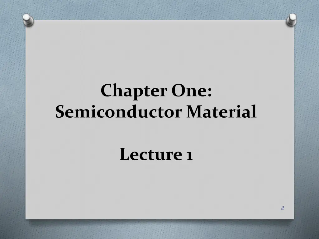 chapter one semiconductor material