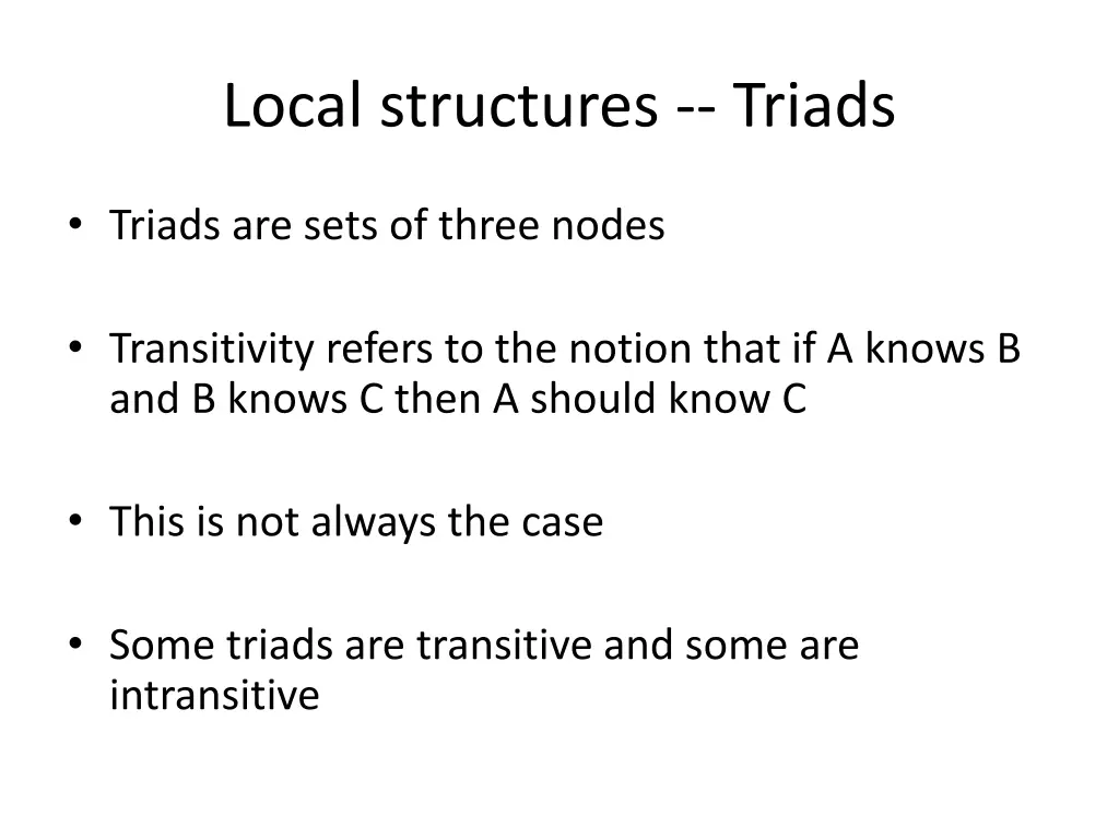 local structures triads