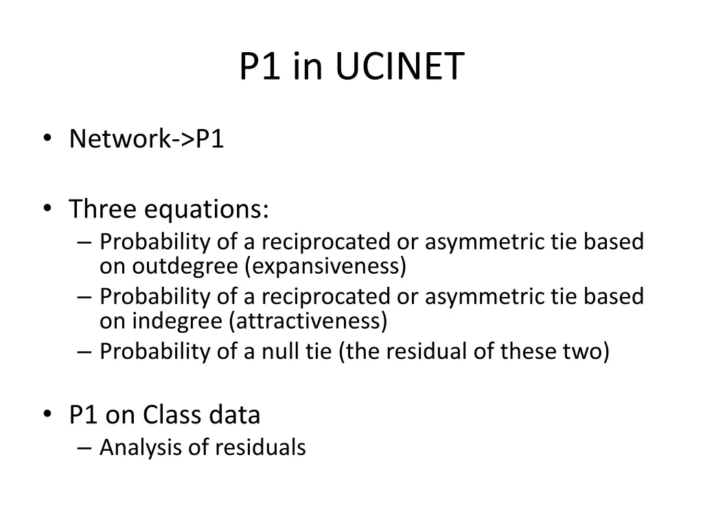 p1 in ucinet