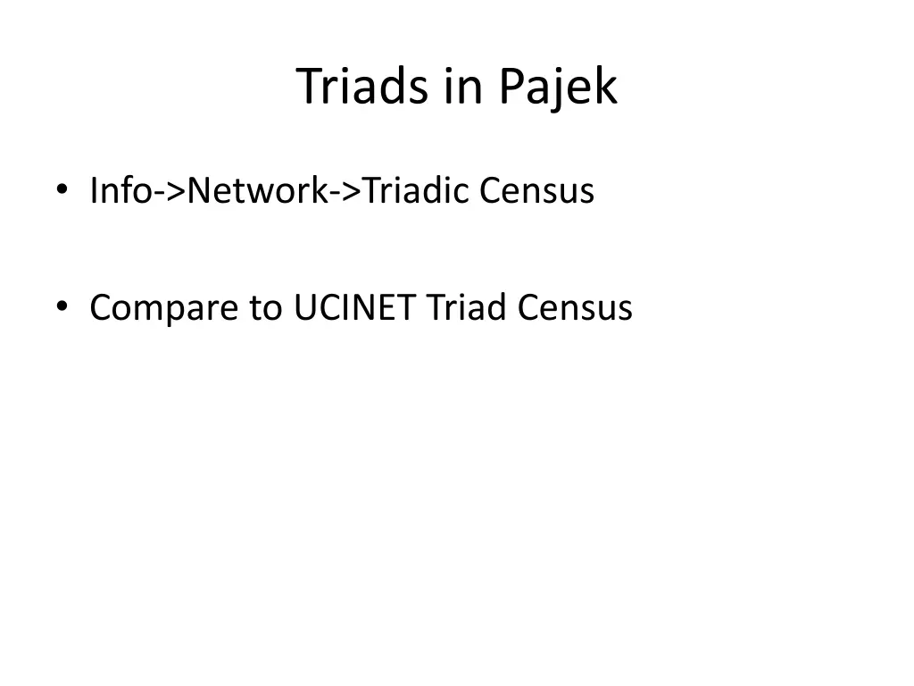 triads in pajek